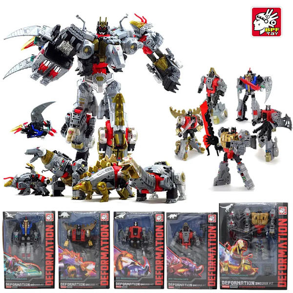 BPF 5IN1 Transformation G1 Robotleksak Dinoking Volcanicus Grimlock Slag Slam Snarl Swoop Slash Dinobots Action Figur Ko 04 without box