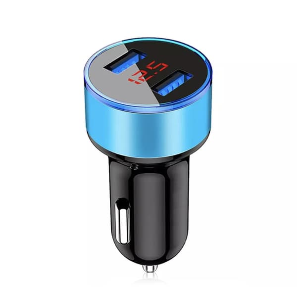 Cigarette Lighter Socket Dual USB 2 Port Biloplader Adapter 3.1A Aluminiumlegering Cigarette Lighter Adapter Voltmeter LCD Display