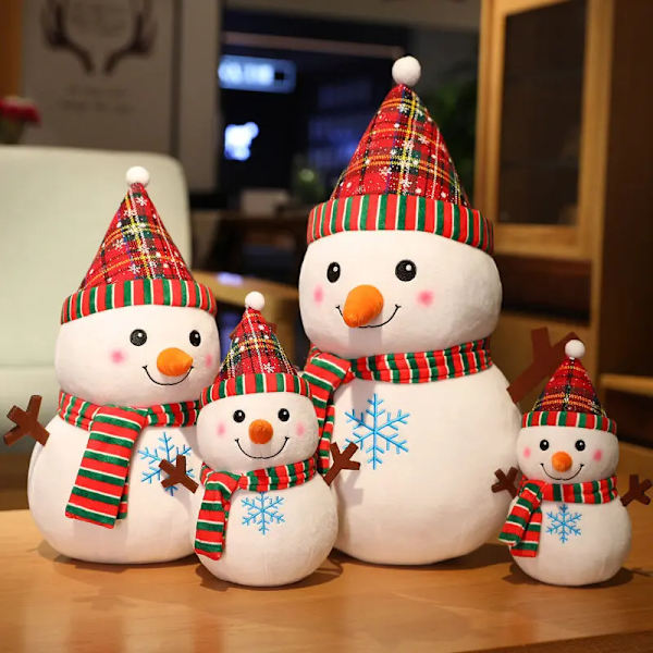 23CM Härlig jultomte & älg Snögubbe Plyschleksaker Gosedjur docka Julklappar till barn Barn heminredning 23CM red