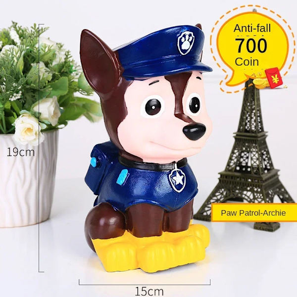Paw Patrol Chase Skye Liten Spargris Söt Mynt Penningboxar Förvaring Barn Leksaker Pojkar Flickor Sparkartong Heminredning Barn Presenter Chase