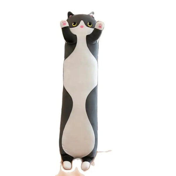 50-150 cm Jättestorlek Lång Mjuk kudde Kudde Katt Plyschleksaker Fyllda Populära Födelsedagspresenter Flickor Pojkar Present 130cm black cat