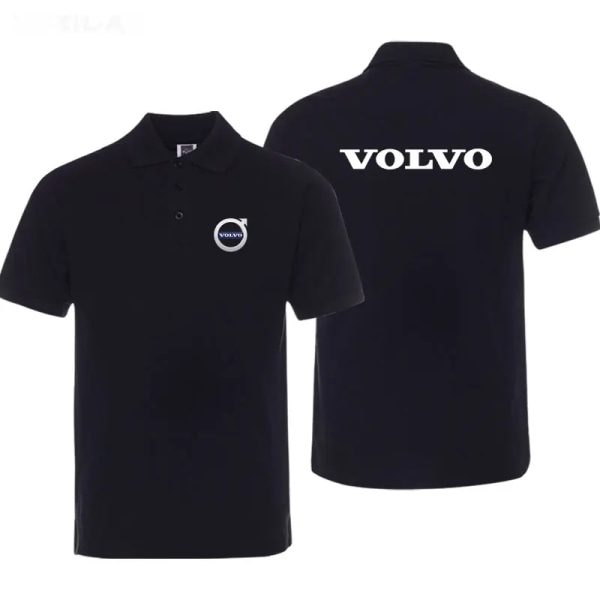 Bil Volvo Printed Business Casual Sport Enfärgad kortärmad populär pikétröja i bomullskvalitet för män A1 2XL