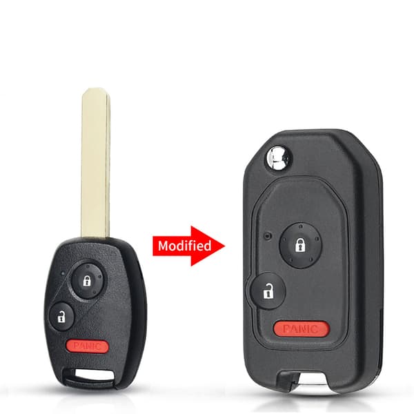 Foldbart bilnøglehus med 2 knapper, til Honda Crv Civic Odyssey Fit Pilot Sight RIDGELINE Model 12