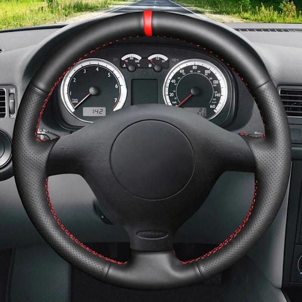 Svart cover i konstläder till Seat Leon MK1 (1M) 1998-2005 Skoda Fabia RS 2003 Fabia 1 (6Y) 2004-2005