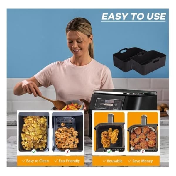 Pakke Luftfritureform Tilbehør til 9,5L, Silikone Airfryer Gryde