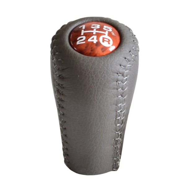 Äkta läder för Toyota Prado LC120 Land Cruiser Prado 2003-2009 Bil 5-växlad MT Växelspaksknopp Transmission+Transfer Gear Shift-Walnut-1 Walnut-1