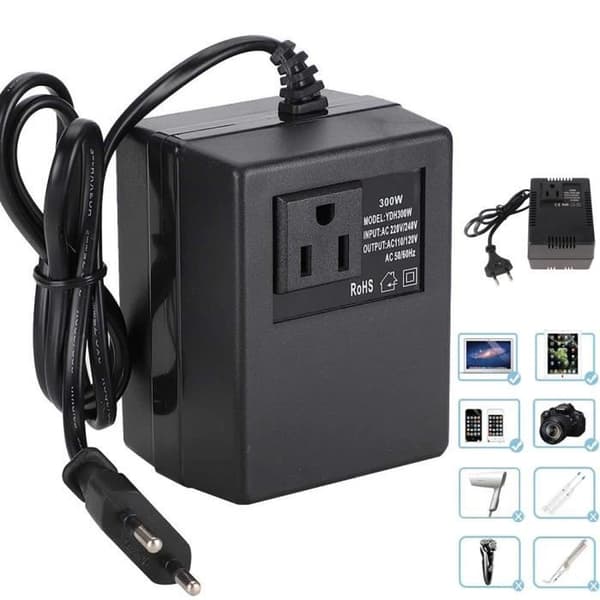 300W Spændingsomformer Strømtransformator AC 220V til 110V EU Stikadapter