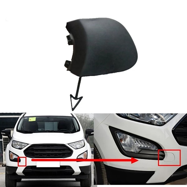 Dragkrok för bilstötfångare före bil, cover, cap för Ford Ecosport 2018 2019 2020 Black