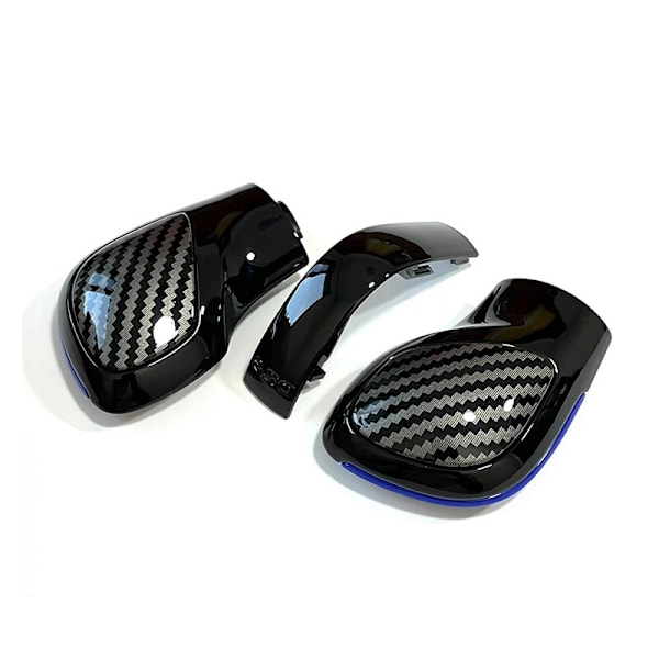 För VW Golf 6 7 R GTI Passat B7 B8 CC R20 Jetta MK6 GLIBsvart bakfärg Med kolfiberväxelknopp Växelns cover DSG Logo-Blå-1 Blue-1