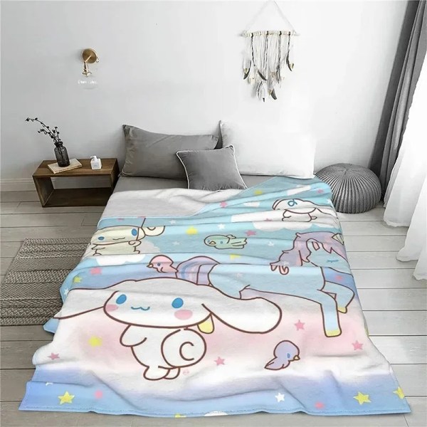 Sanrio Kuromi Cinnamoroll Plyschfilt Mjuk flanelltäcke Förtjockad tupplursfilt Tecknad My Melody Soffa Filt Barn Aldult 3 100X130cm