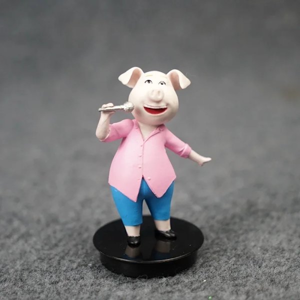 Animerad film SING Figuriner Djurdockor Meena Pig Elefant Rosita Buster Moon ASH Figursamling Bordsdekorationer Barn Presenter 3