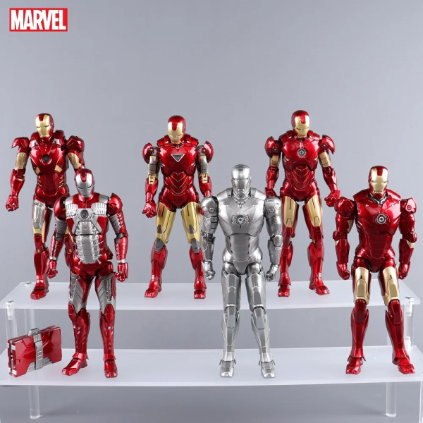 ZD Toys LED Light Iron Man MK1 MK2 MK3 MK4 MK5 MK6 MK7 MK43 MK50 7" film actionfigur Tony Stark Legends Toys MK2 LED