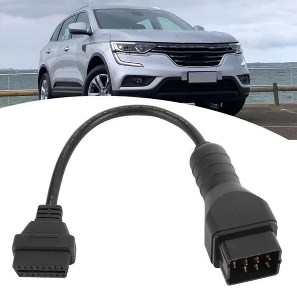 EBTOOLS Diagnostisk Kabel Diagnostisk Kabel OBD2 Stik 12 Pin til 16 Pin Adapter Egnet til Renault