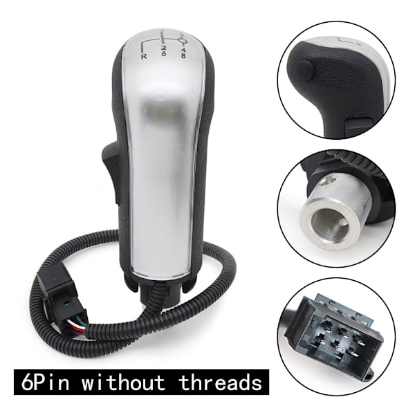 6Pin 4Pin Truck Elektrisk växlingsknopp Kugghjulsknopp Växlingshuvud för MAN TGA TGX TGS-Silver6Pin NO Gänga Silver6Pin NO Thread