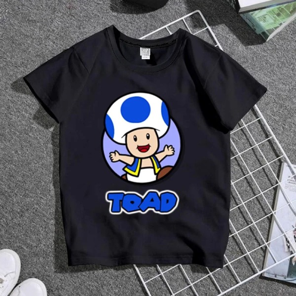 Super Marios Bros Cosplay T-shirts för barn Söt Anime Figur Waluigi Wario Peach Padda Luigi Män Kvinnor Kortärmade T-shirts 12 Children-120cm
