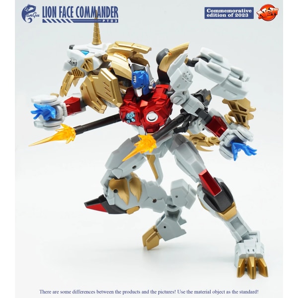 【i lager】 Transformation PANGU MODELL PT-03 PT03 LION FACE COMMANDER Lio Convoy Action Figur 15 cm Leksaker LED base For PT03