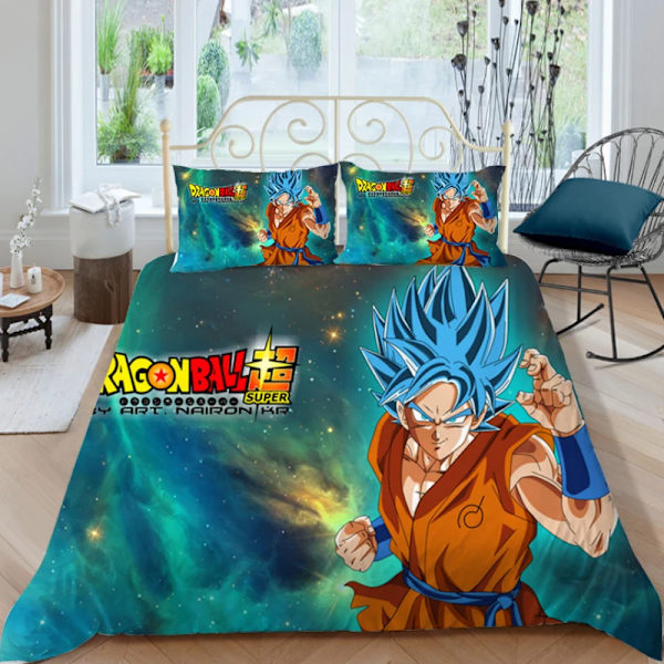 Dragon Ball Z Cover SET Anime Figur Son Goku Printed Sängkläder Säng Spead Barn Sovrum Säng Cover Sängkläder Set 1 EU 260x220cm 3pcs