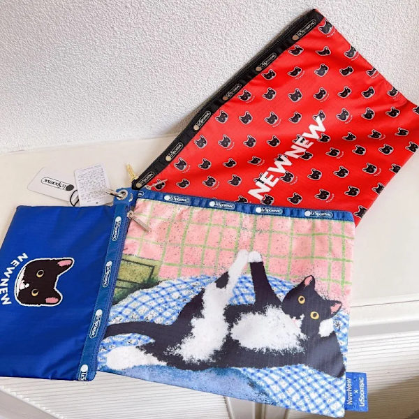 Lesportsac Kawaii Damtygväska Cat Co Branded Series Söt printed handväska Cross Body Bag Tote Bag 10