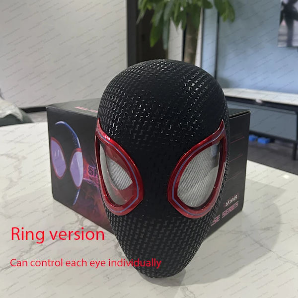 Spiderman no Way Home Huvudbonader Cosplay Moving Eyes Mask Spider Man 1:1 Fjärrkontroll Elastisk mask Leksaker för vuxna Barn Present Miles