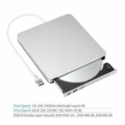 Ekstern USB CD/DVD Drev/Brænder Kompatibel med Apple MacBook Pro/Air/Mac mini