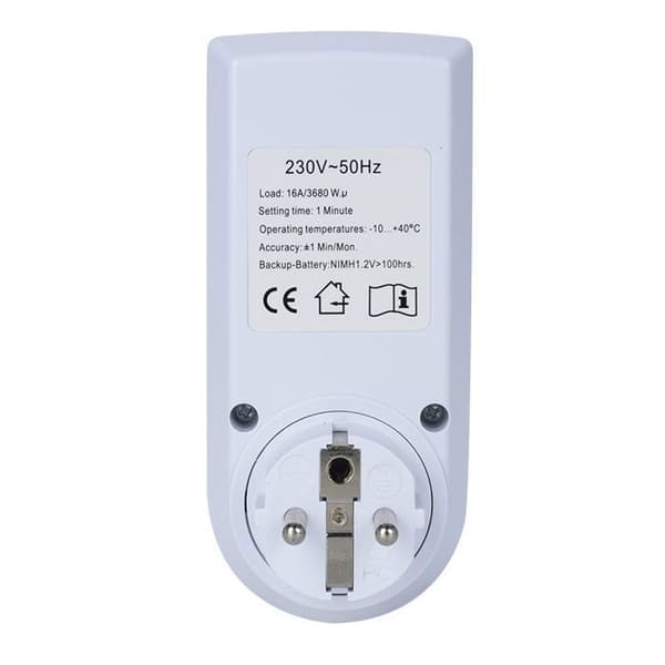 Digital Programmerbar Stikkontakt - Ukentlig Digital Timer, LCD-Skjerm, Energisparing (1 Pakke)