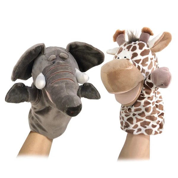 Mjuk leksaksdocka Djur Plyschdocka Pedagogiska baby Lejon Elefant Apa Giraff Tiger Bunny Kawaii Handfingerdocka Monkey