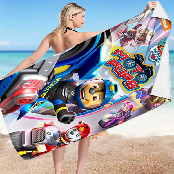 Anime Paw Patrol Strandhandduk Tecknad Chase Sommarhanddukar Badrum Badhandduk Simma Julhanddukar Resor Strandhandduk Snabbtork STJ-24-15 70x150 Fine fibres