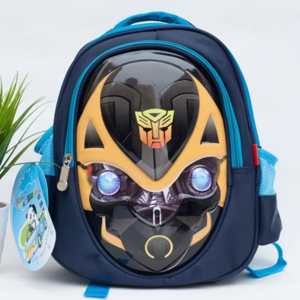 Transformers 3D Mini Ryggsäckar Bumblebee Optimus Prime Cosplay Vattentät skolväskor för barn Kawaii Ryggsäck Barn Mochila Small  F 30x26x14cm