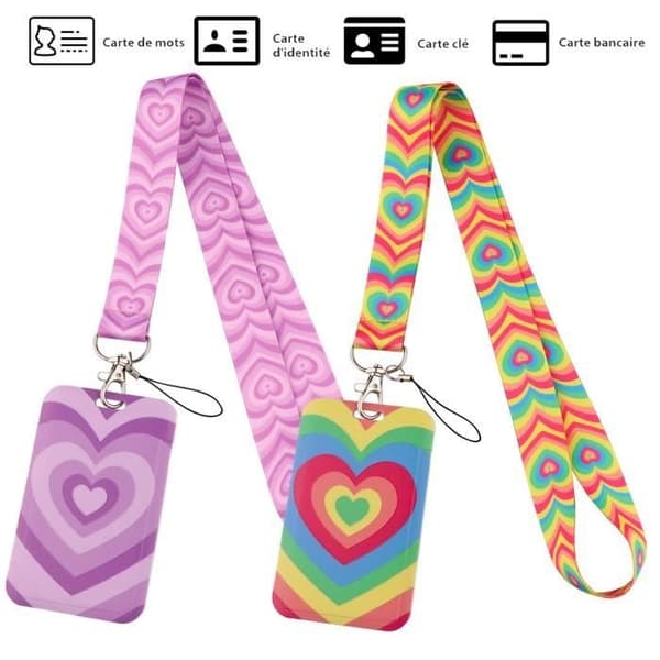 (Lila, Regnbåge) Brickhållare - Ej specificerad - Halsband - Polyester - Regnbåge - 2 stycken Purple, Rainbow