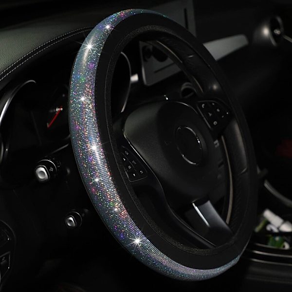 (SV)37/38mm Universal Car Rat Cover PU Läder Strass Diamantimitation Wheel Case Auto Interiör Inredning Bil Styling SV