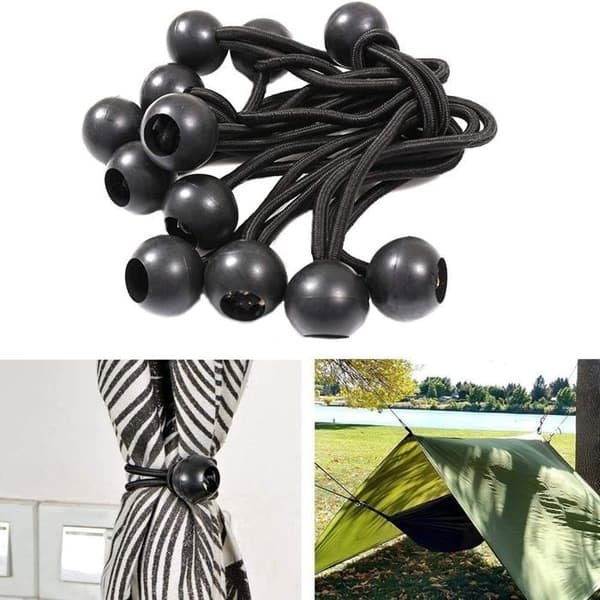 40 stk. professionelle presenningstrammere med kugle, kabelbindere, elastisk strammer, gummistrammer, til