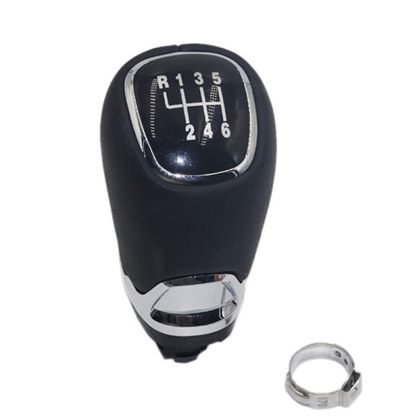 Krom och läder Bilväxlingsratt Växelspak Gaitor Boot Cover för Skoda Octavia A7 MK3 2014-2017 dekorationstillbehör-6-växlad knopp 6 speed knob