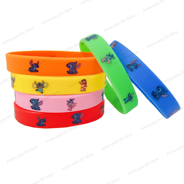 12st Disney Armband Lilo&Stitch Actionleksaker Figurer Söt tecknad Handledsdekoration Barn Pojke Flicka Födelsedagspresenter Turning red 12pcs