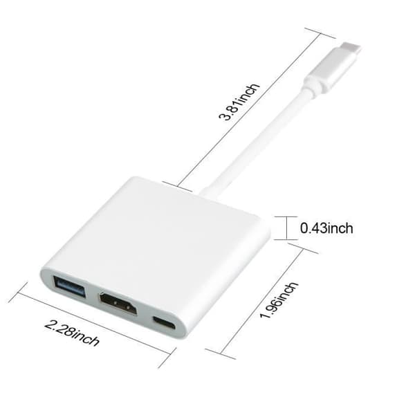 USB-C til HDMI Adapter - Apple - 4K - USB 3.0 - Macbook Kompatibel - Grå