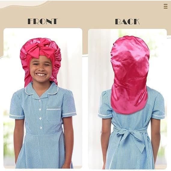Hårbonnet for jenter - Elastisk nattlue i silke, nattlue, silke bonnet