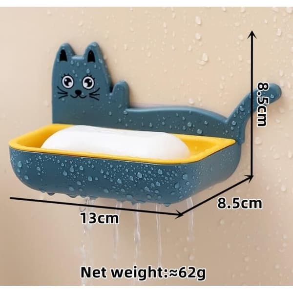 Oppvasksåpe - Uspesifisert - Dobbelt Lag - Veggmontering - Rask Drenering - Multifunksjonell Dark blue, Yellow (cat)