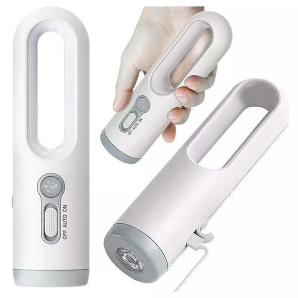 LED Nattlys med Bevegelsessensor Bærbar LED Skrivebordslampe med Lommelykt Hvit