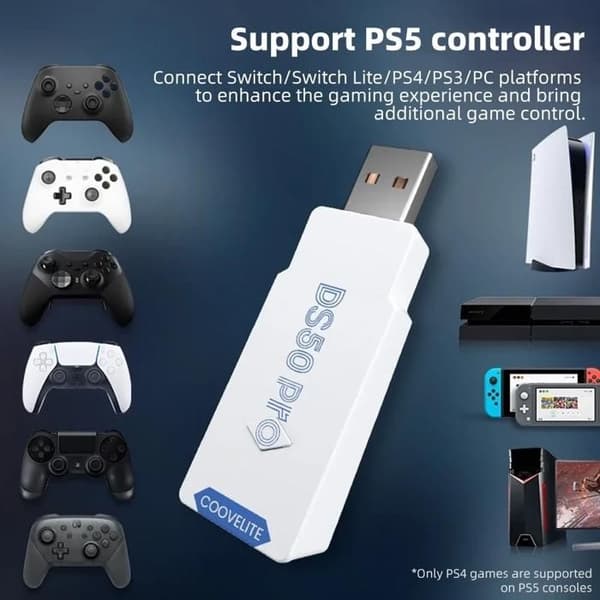 DS50 Pro Spelkontroll Konverterare, Multiplattformsstöd, Rörelsekontroll, Tillbehör - Bluetooth 5.0