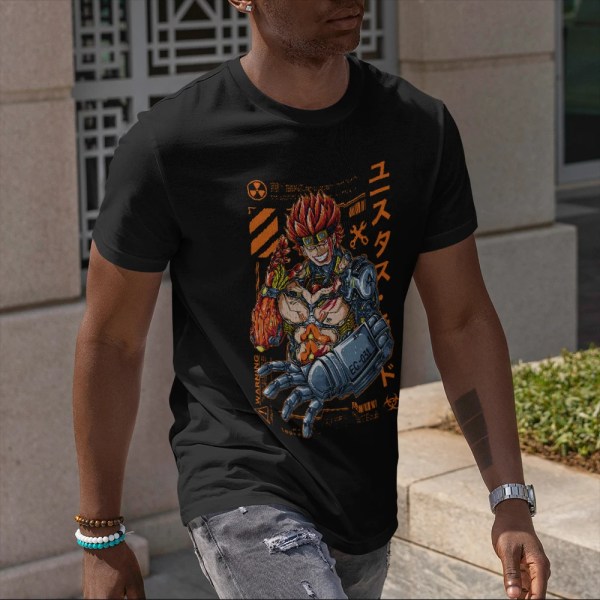 Eustass Kid One Piece T-shirt för män Kvinnor Bomull Casual Topp Svart Vit Kortärmade T-shirts Y2K unisex sommarkläder DXB-30Z052114A1 6XL