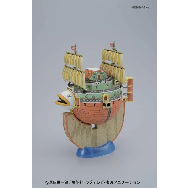 Bandai Original One Piece Grand Ship Collection Baratie SANJI Anime Action Figur Ship Model Kit Montering/montering Blue