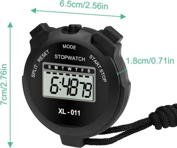 2 st Stoppur, Bärbar Domarstoppur Timer, Nedräkningstimer Sporttimer, Barnstoppur, Löpning