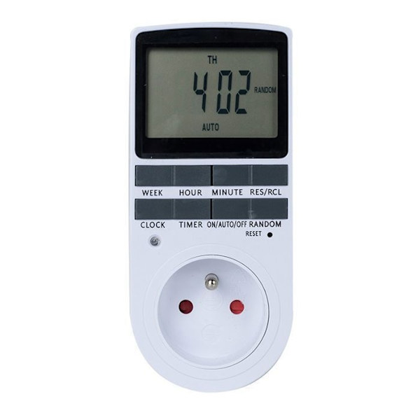 Digital Programmerbar Stikkontakt - Ukentlig Digital Timer, LCD-Skjerm, Energisparing (1 Pakke)