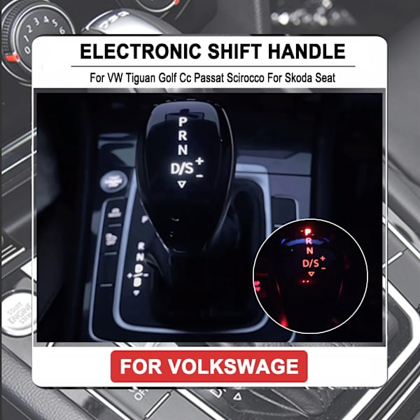 DSG AT Synchronize Electronic Display Växelspaksknopp Växelspak Handboll LED Röd/Vit Ljus För VW Golf 6 Passat 7 Tiguan-VIT-Matt Svart WHITE-Matt Black