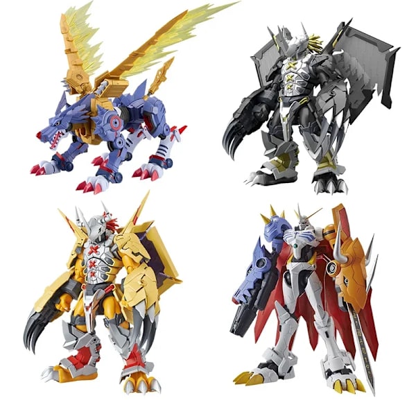 Bandai Original Anime Digimon Äventyr Krig Greymon Garurumon Dukemon Action Figur Leksaker Samlarmodell Presenter för barn K