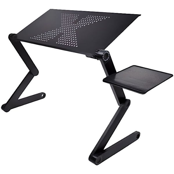 Justerbart hopfällbart laptopbord, bordsstativ, datorbricka för säng, soffa, svart