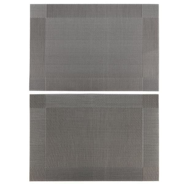 4 kpl PVC-tabletti, kudottu vaikutelma, 45 x 30 cm, harmaa