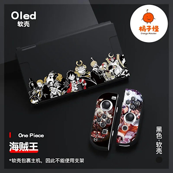 ONE PIECE Luffy Zoro Ace TPU mjukt case Joycon Cover för Nintendo Switch NS OLED-konsol Kristallfodral Tillbehör ONE PIECE 17 For Switch OLED