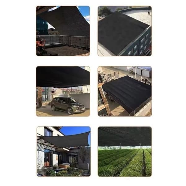 3*4M Sort Skyggenet, Have Terrasse Skyggenet, Rektangulær Skyggesejl, Sort