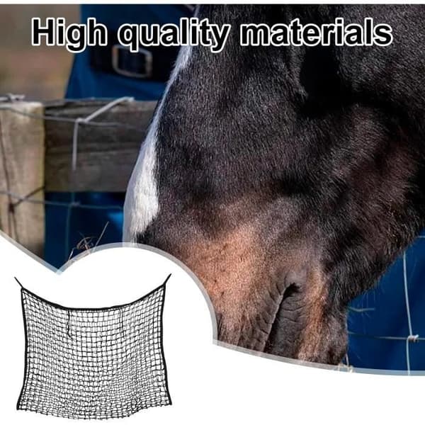 Hønet til heste 90*60cm, hønet størrelse 3 x 3 cm, hestefoder net kan indeholde 4 kg hø