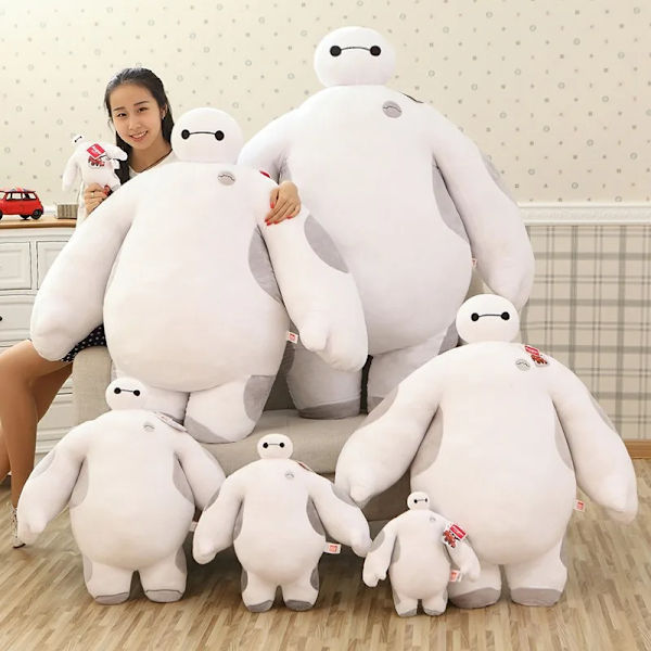 Disney Big Hero 6 Baymax stoppade dockor överdimensionerade plyschleksak Mjuk Söt bomullsmodell Dockor Kudde Barnleksaker Sovrumsdekoration WHITE 60cm
